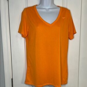Nike Women's Orange V-Neck Top